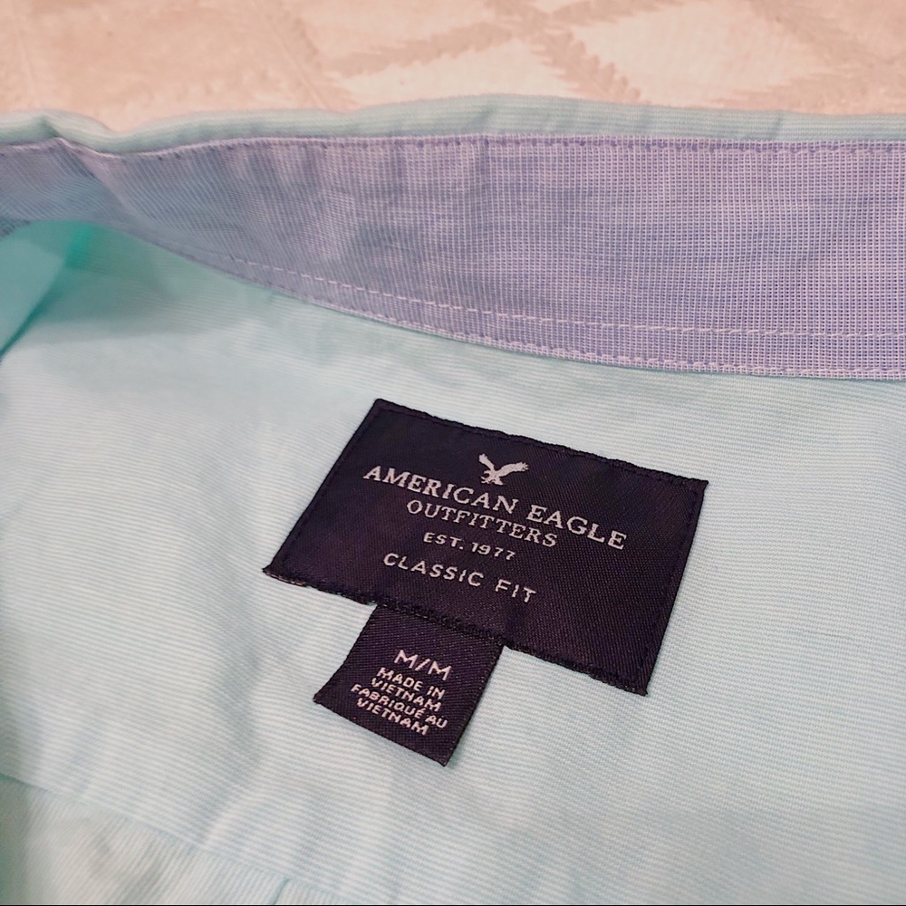 AE Turquoise Classic Fit Long-Sleeve Shirt - Picture 2 of 3